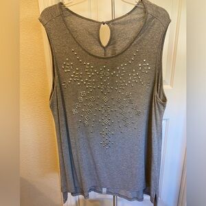 Embellished sleeveless tank.